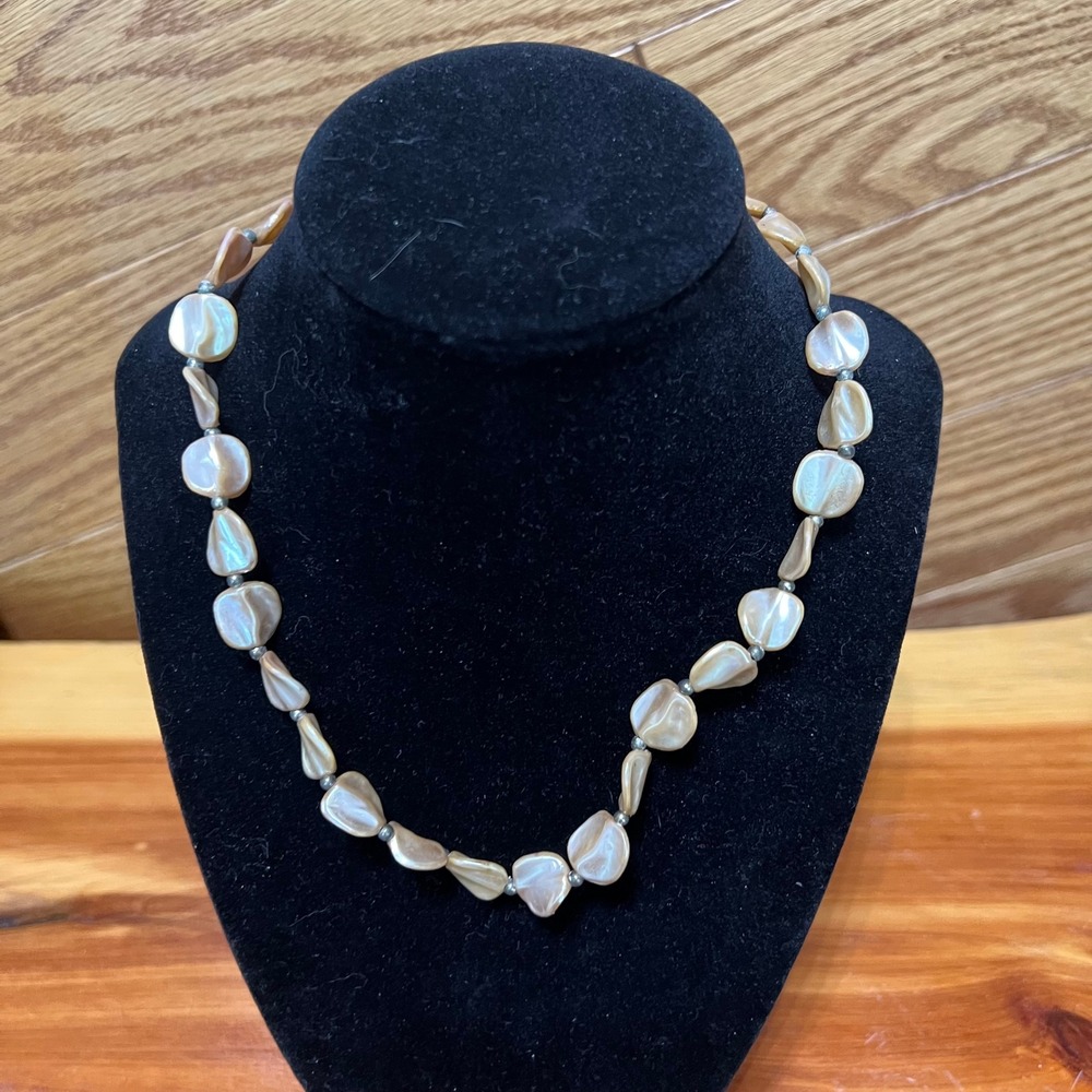 Vintage Medici Mother Of Pearl - Abalone Shell Choker Necklace Beach Boho Estate